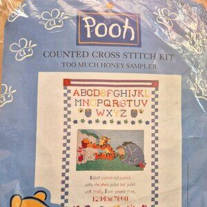 Winnie the Pooh--Too much Honey Sampler Counted Cross Stitch kit by Leisure Arts